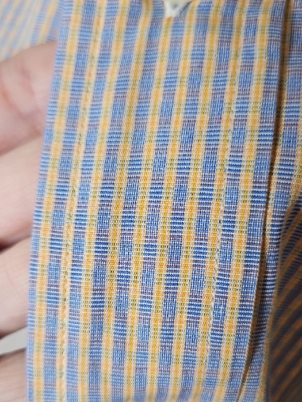 Vintage Burberry Blue Gold Pink Plaid Short-Sleeve Button-Down Shirt Large - Picture 3 of 11